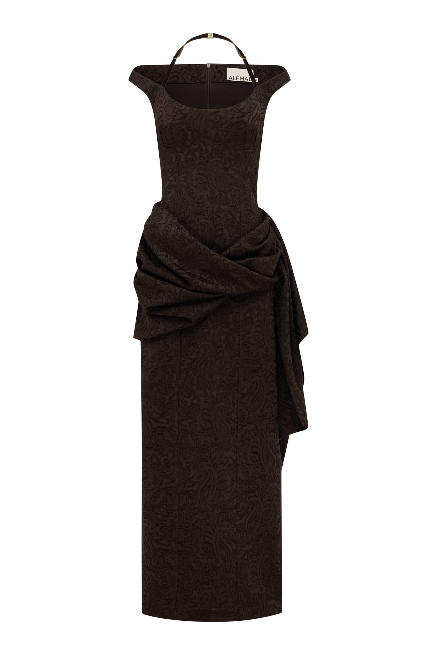 Alemaïs Adeline Drape Gown robe longue 8 jacquard