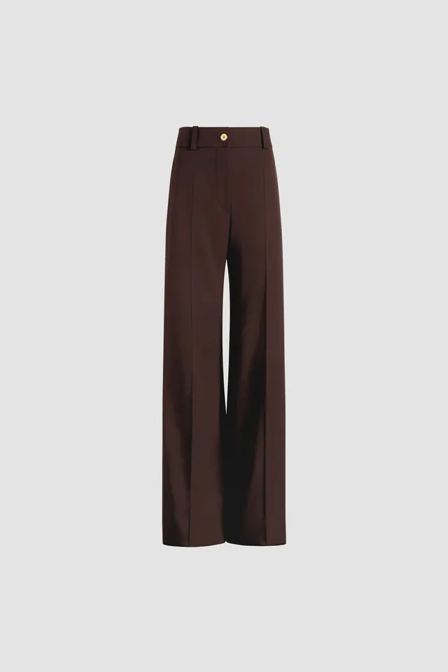 Patou TR054 pantalon évasé Smoked Ebony laine taille 38