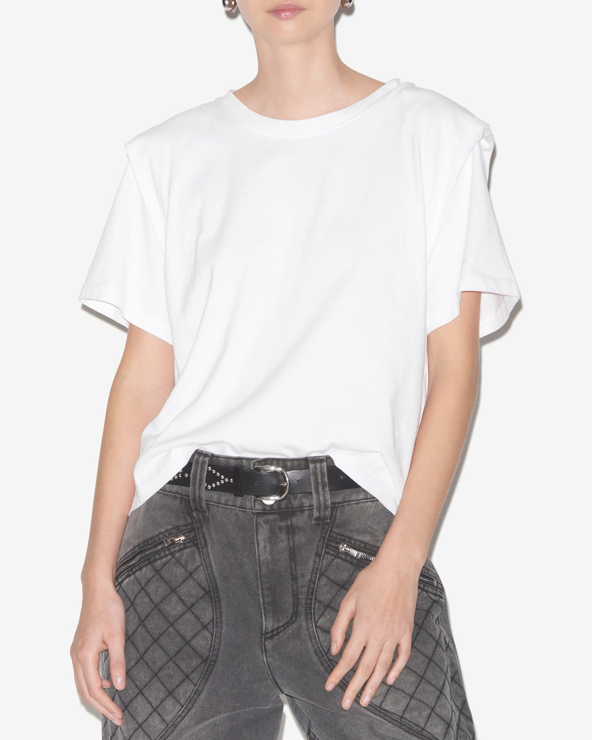 Isabel Marant Zelitos TS0041FA t-shirt blanc coton
