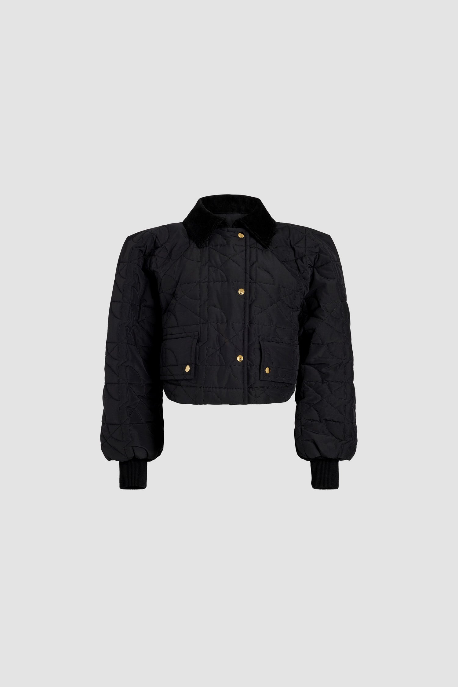 Patou Jackets H24OU0270188999B bomber noir cropped nylon recyclé