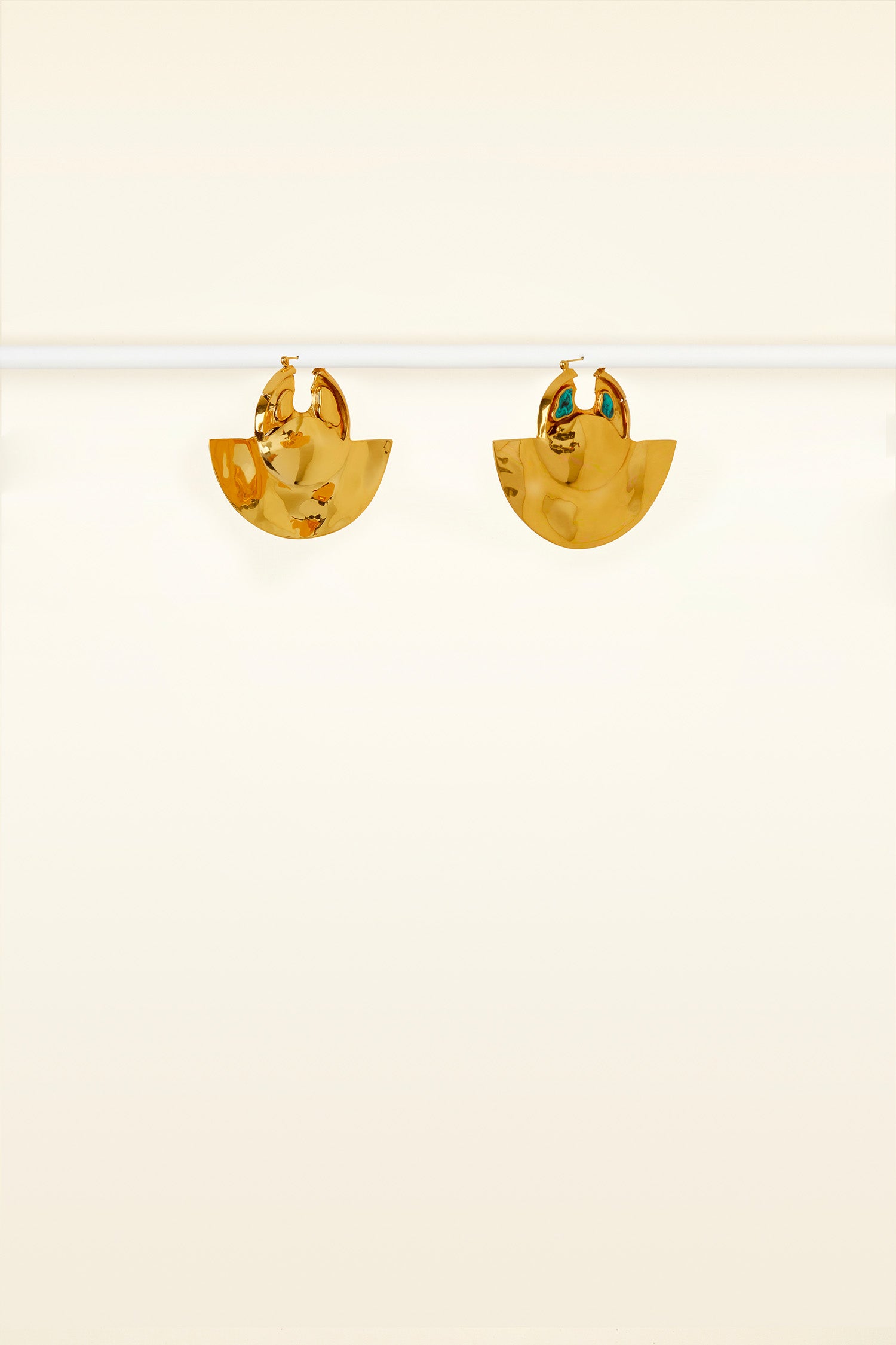 Patou JW005 boucles éventail malachite doré