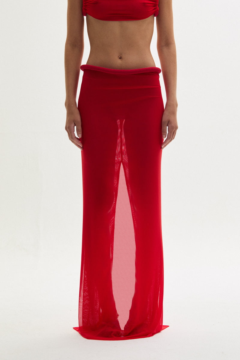 ATU Body Couture Blush Skirt jupe maxi rouge taille S