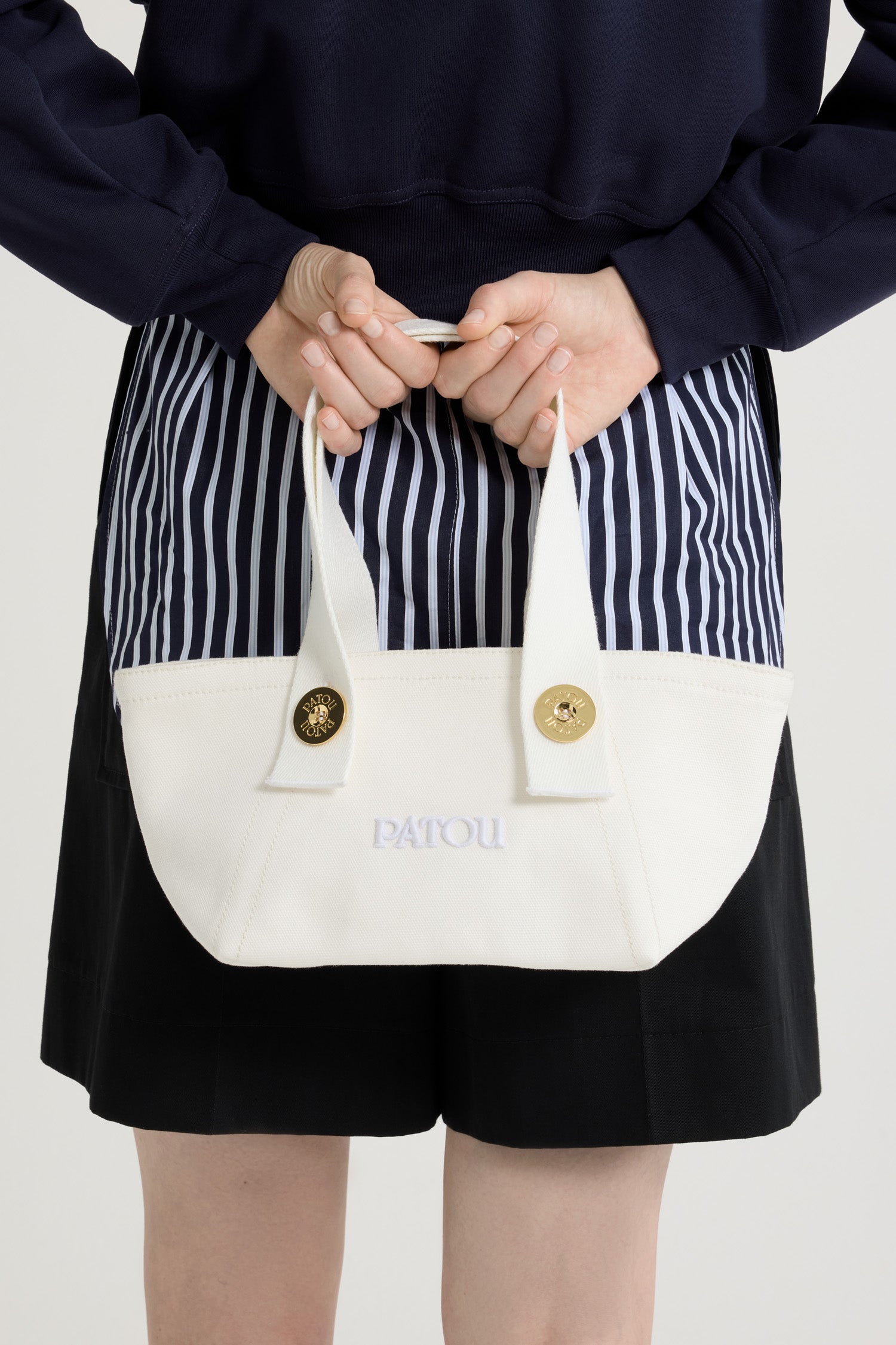 Patou AC090 tote trapèze toile coton blanc TU