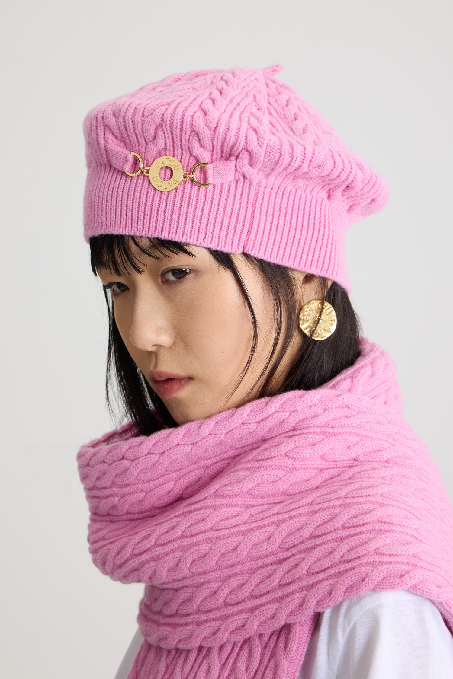 Patou Beret AC103 Laine Cachemire Pink Pearl TU