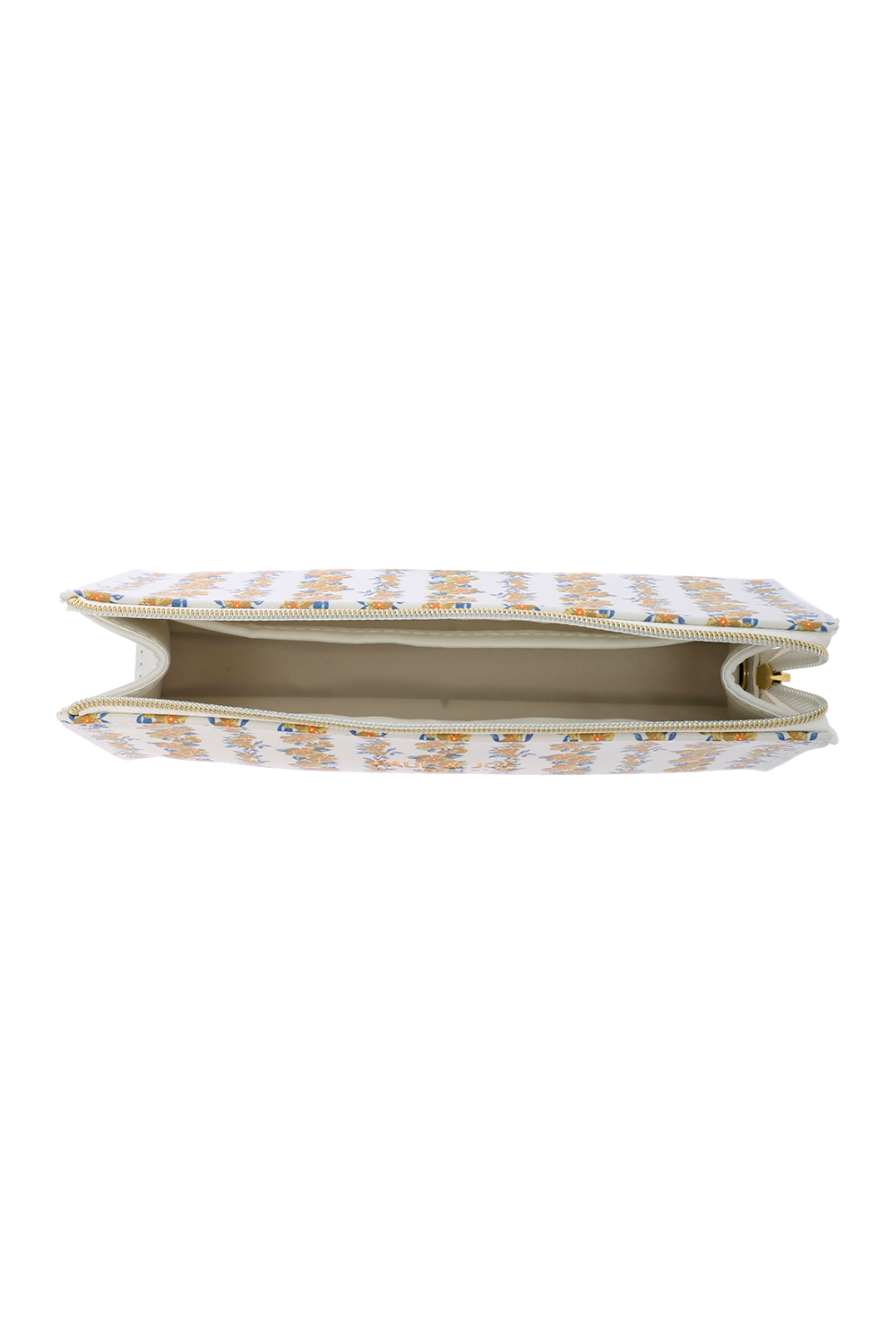 Paul & Joe trousse florale beige triangulaire cuir