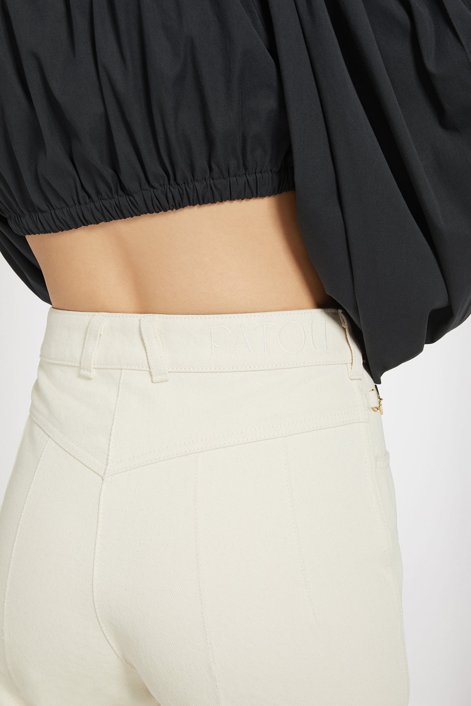 Patou P24TR0300178008N jean évasé denim Natural