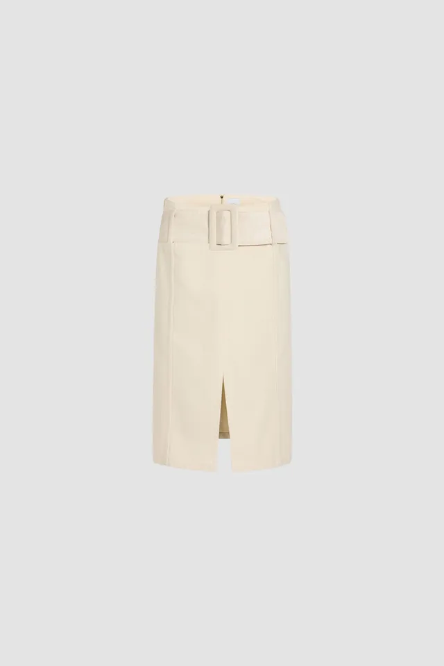 Patou Denim P25SK0770178008N jupe midi écru à ceinture