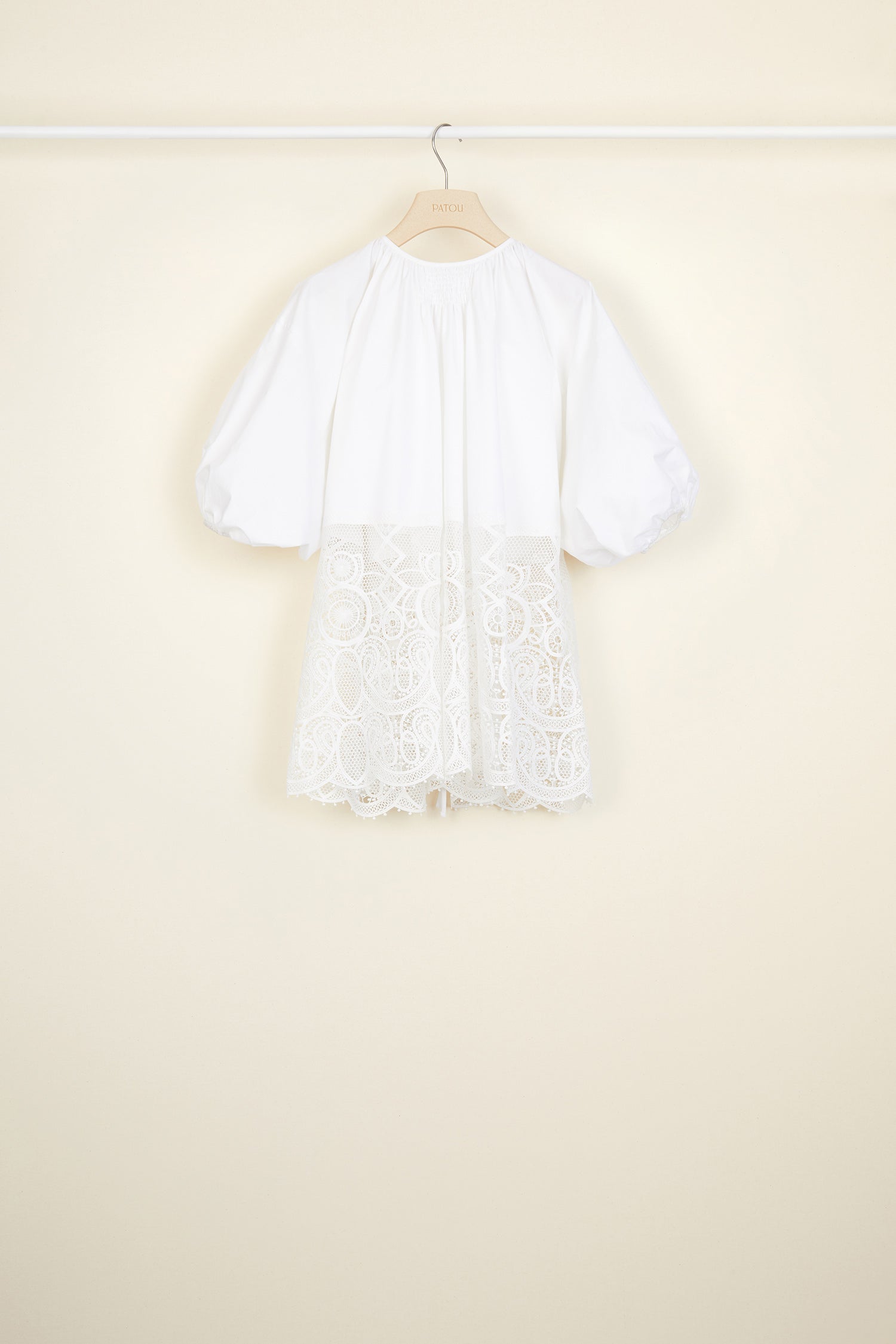 Patou TO002 top blanc coton guipure large 34-44