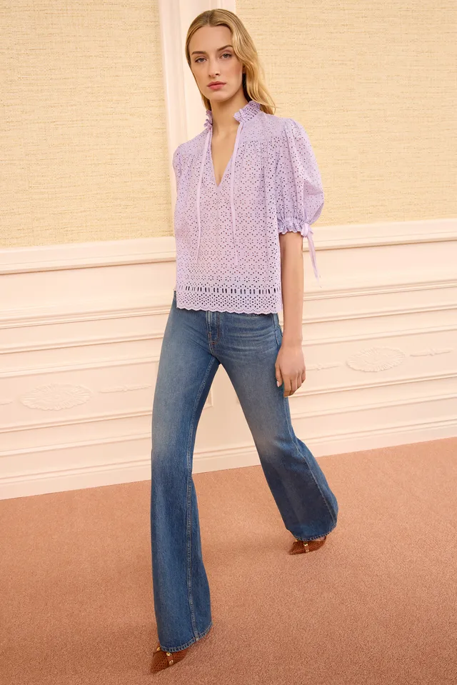 Ulla Johnson Alouette top coton violet Wisteria