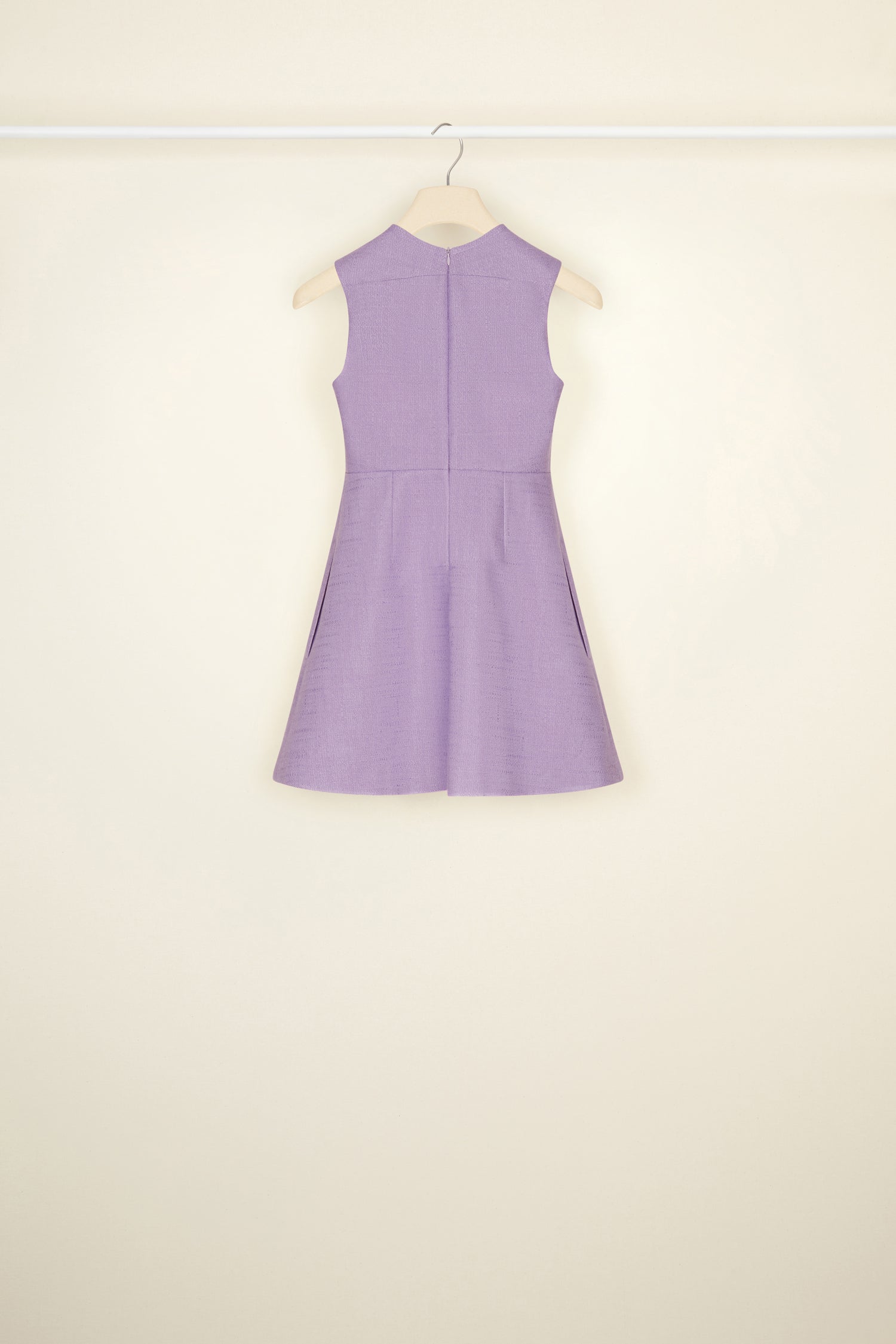 Patou robe mini DR076 tweed brodée lavande