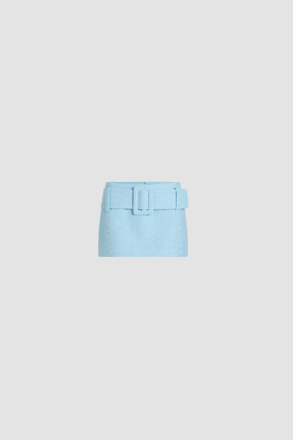 Patou P25SK0760206637B mini jupe tweed coton bio bleue