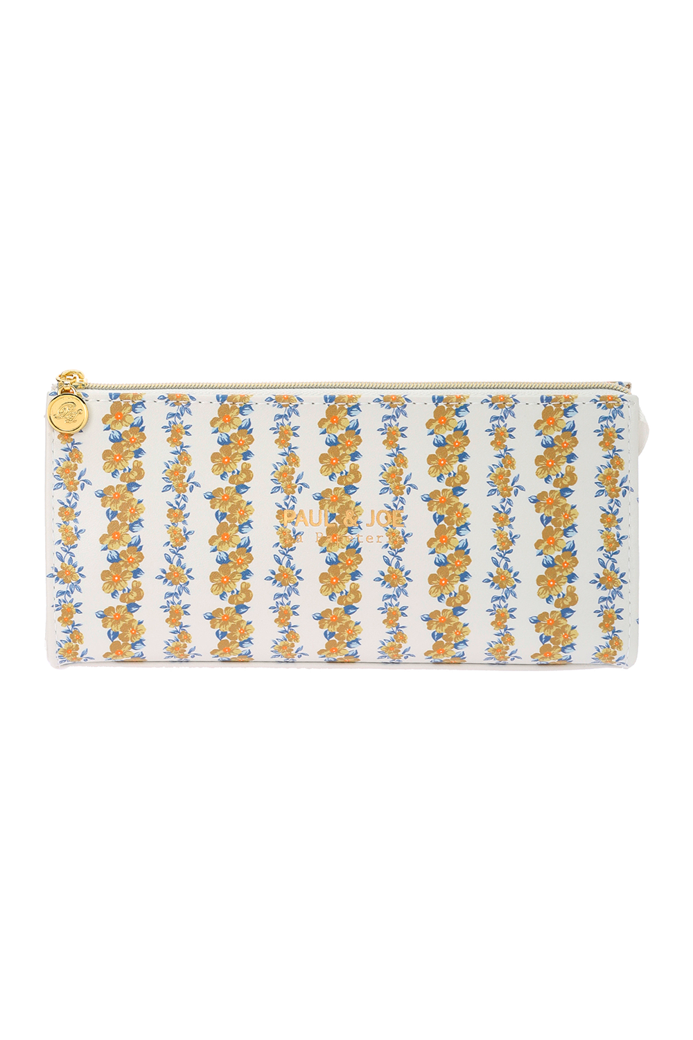 Paul & Joe trousse florale beige triangulaire cuir