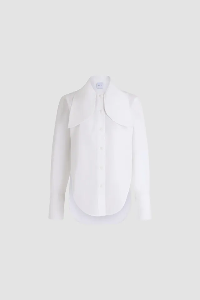 Patou BL063 blouse blanche coton bio col à nouer