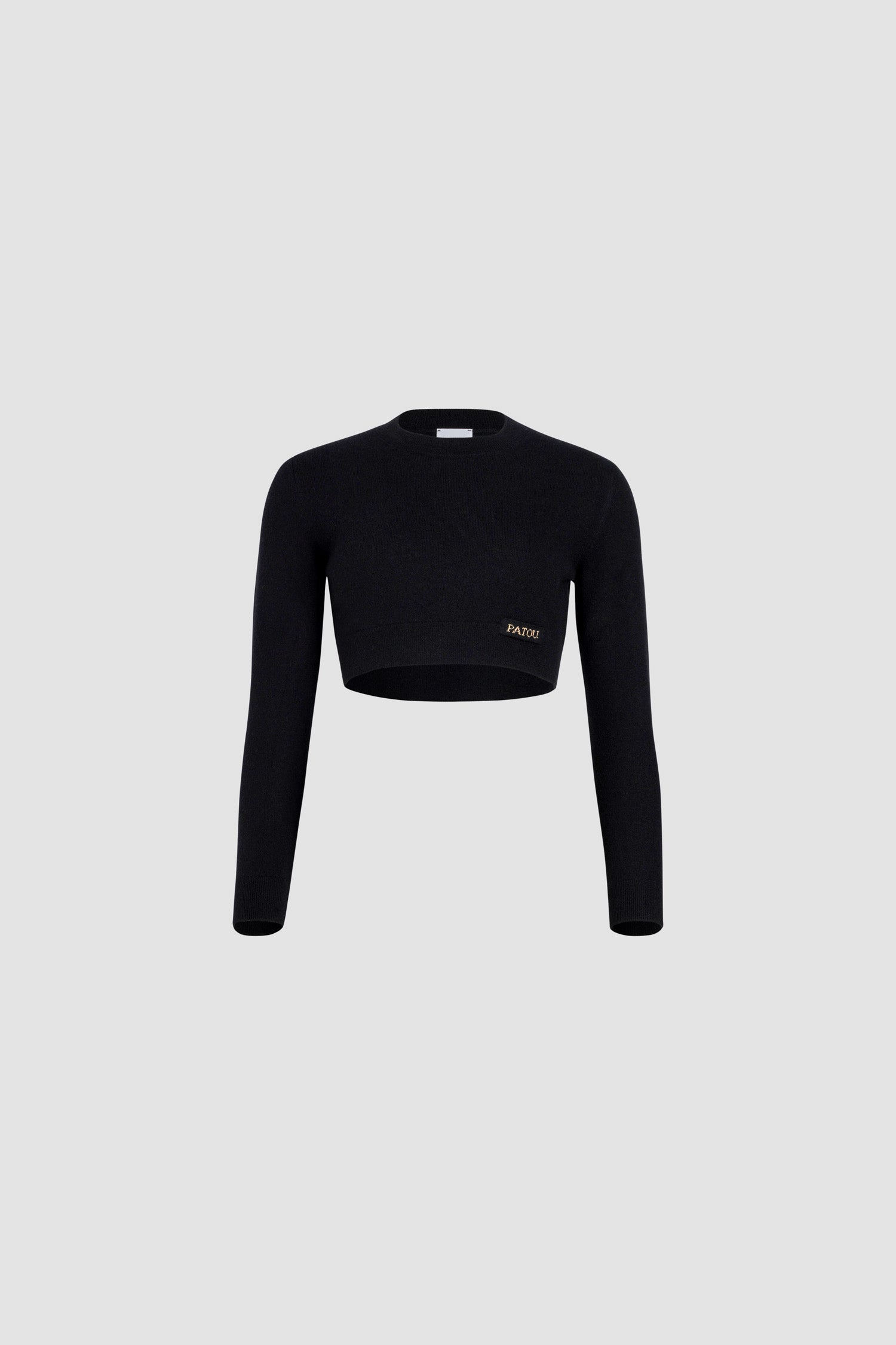 Patou KN220 pull cropped laine cachemire Noir