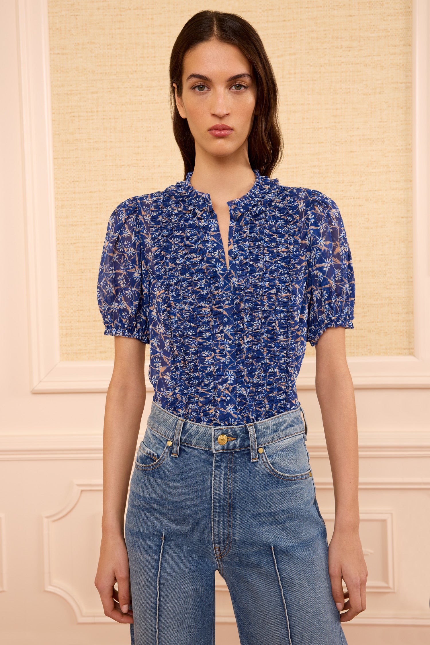 Ulla Johnson Adira AC260222 chemisier soie Dusk fleuri