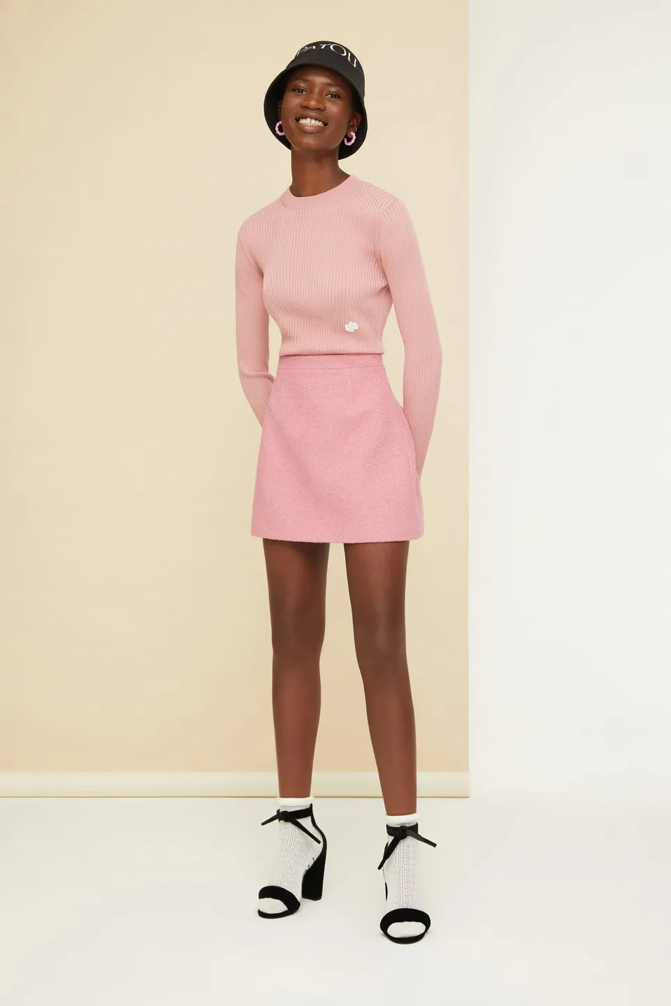 Patou Fitted pull coton bio côtelé rose Antique Pink