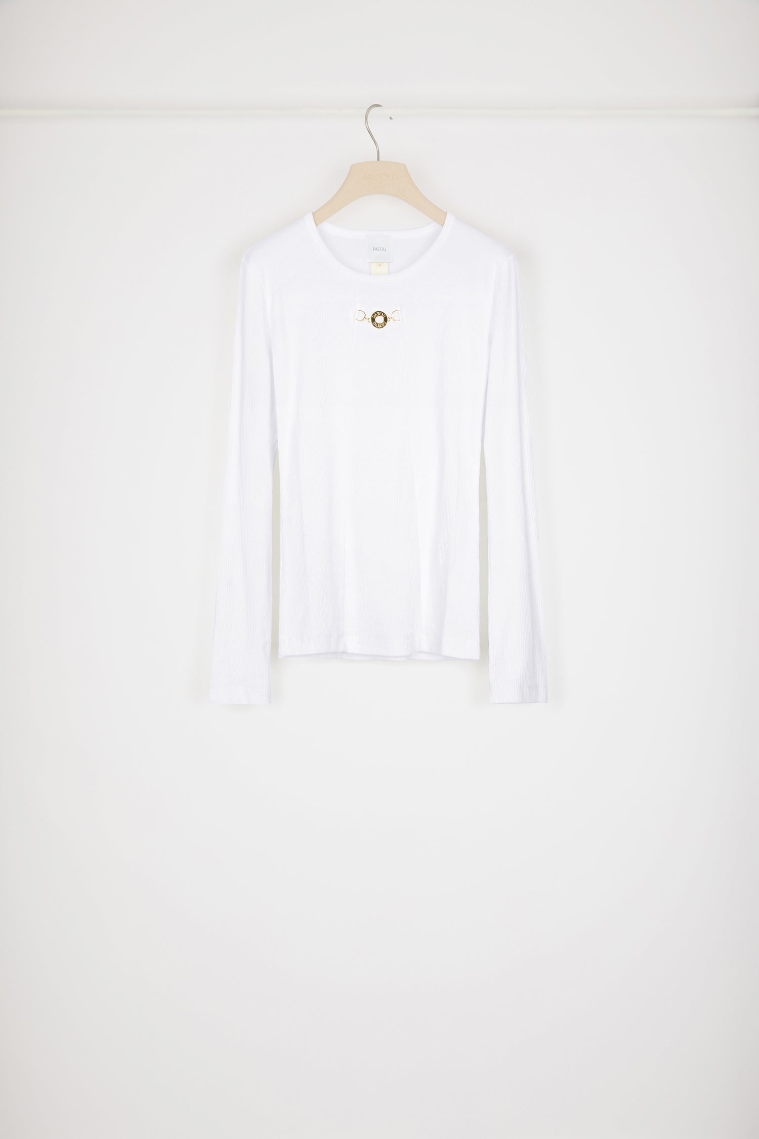 Patou JE060 top blanc coton bio à médaillon