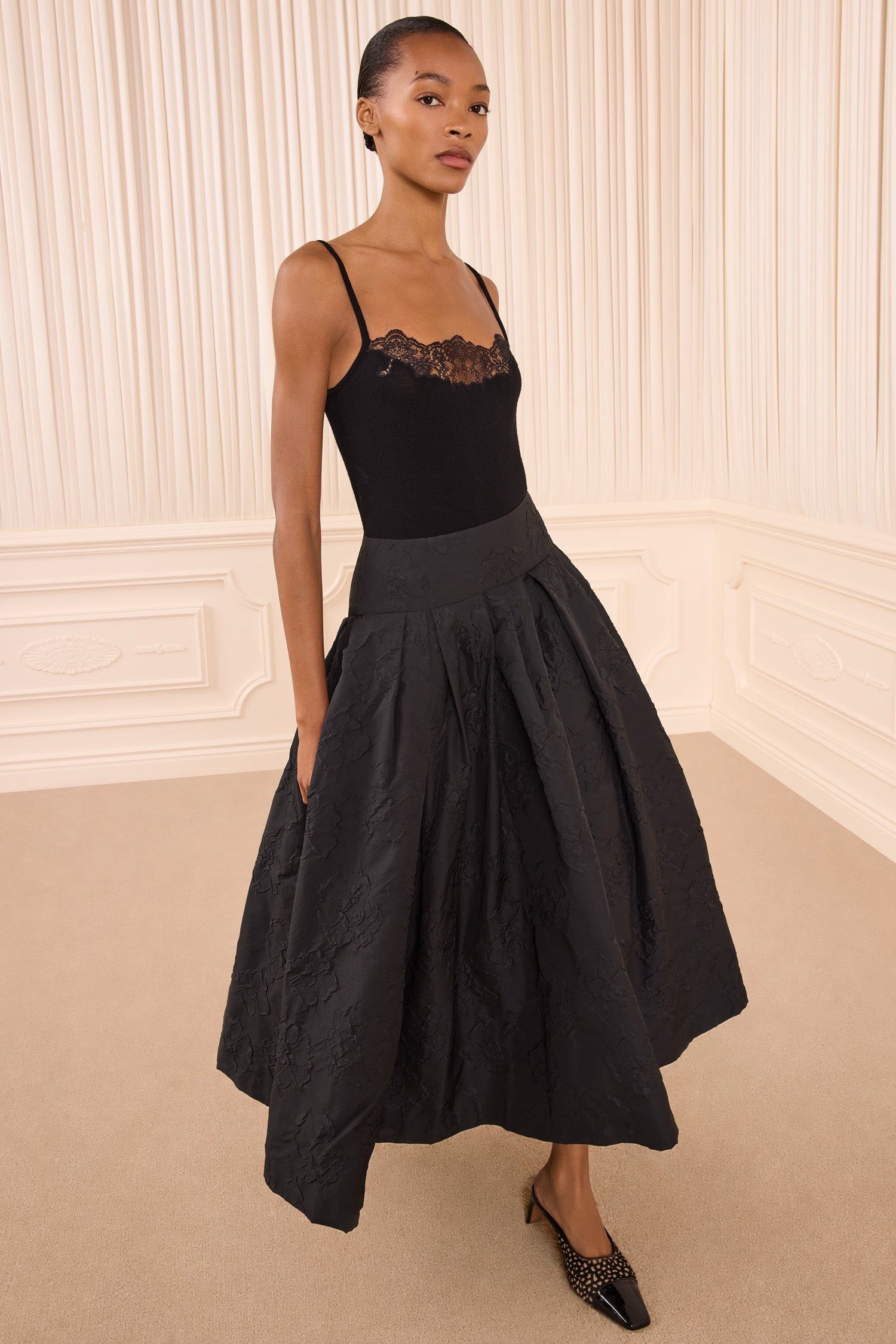 Ulla Johnson Angelique FA260327 jupe midi Noir plissée