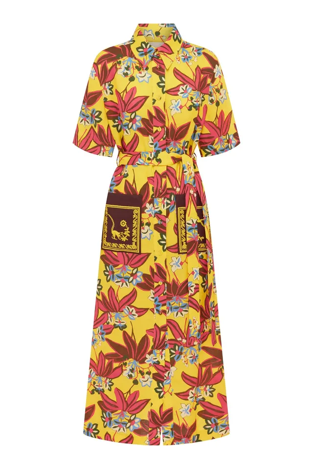 Alemaïs Leo Embroidered Shirtdress robe chemise lin