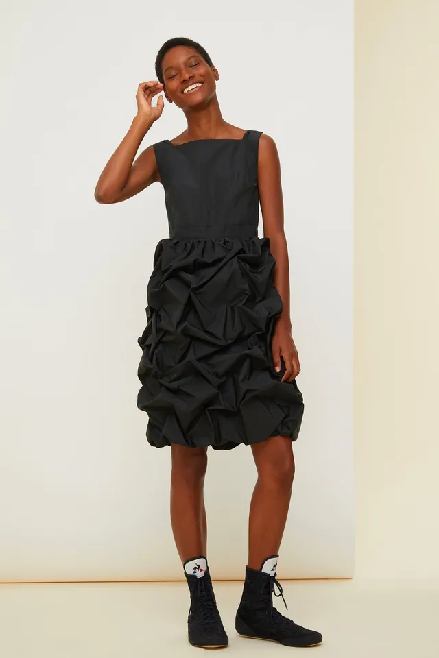 Patou DR009 robe boule faille midi Black