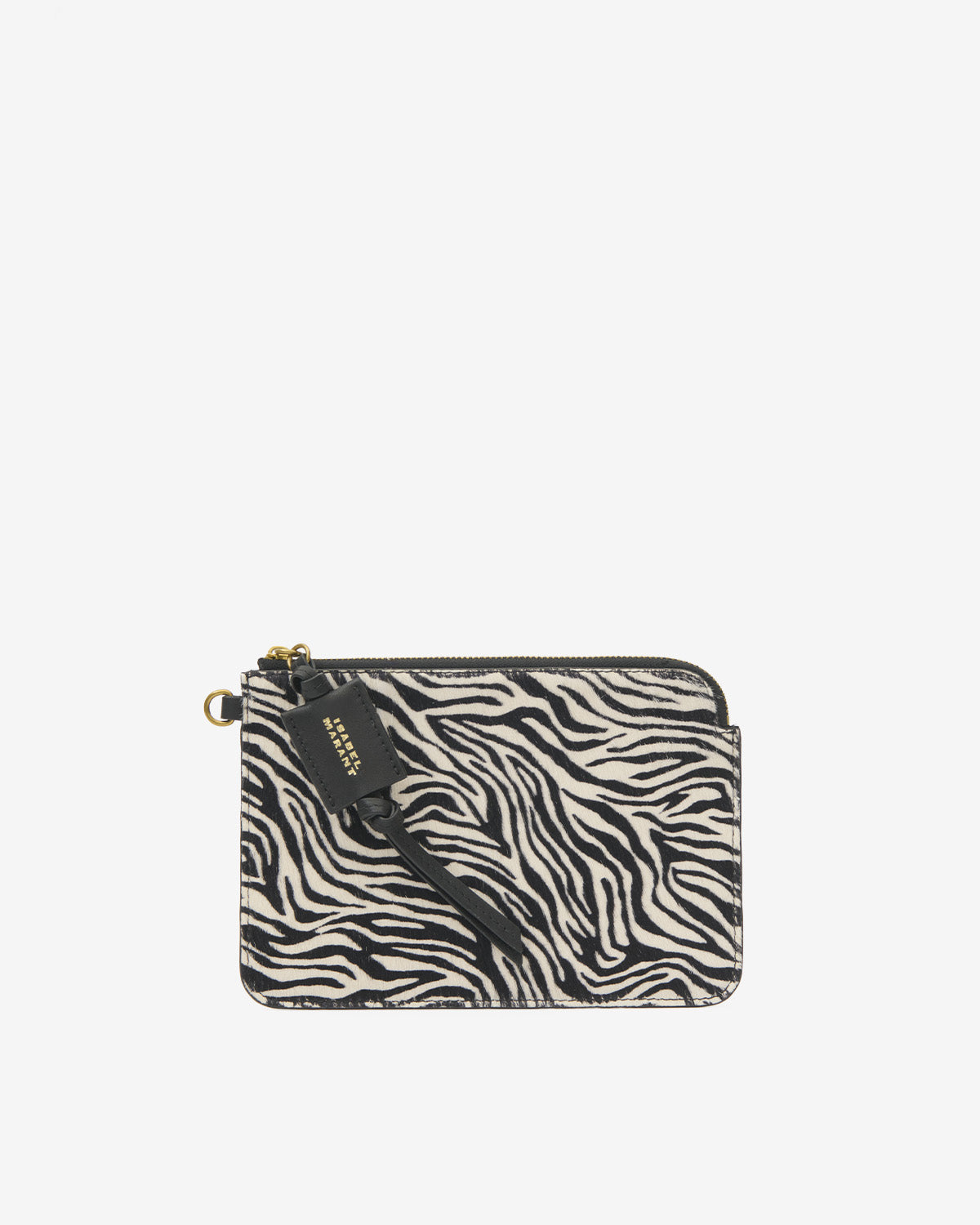 Isabel Marant Oskan pochette cuir pony zèbre 20 cm