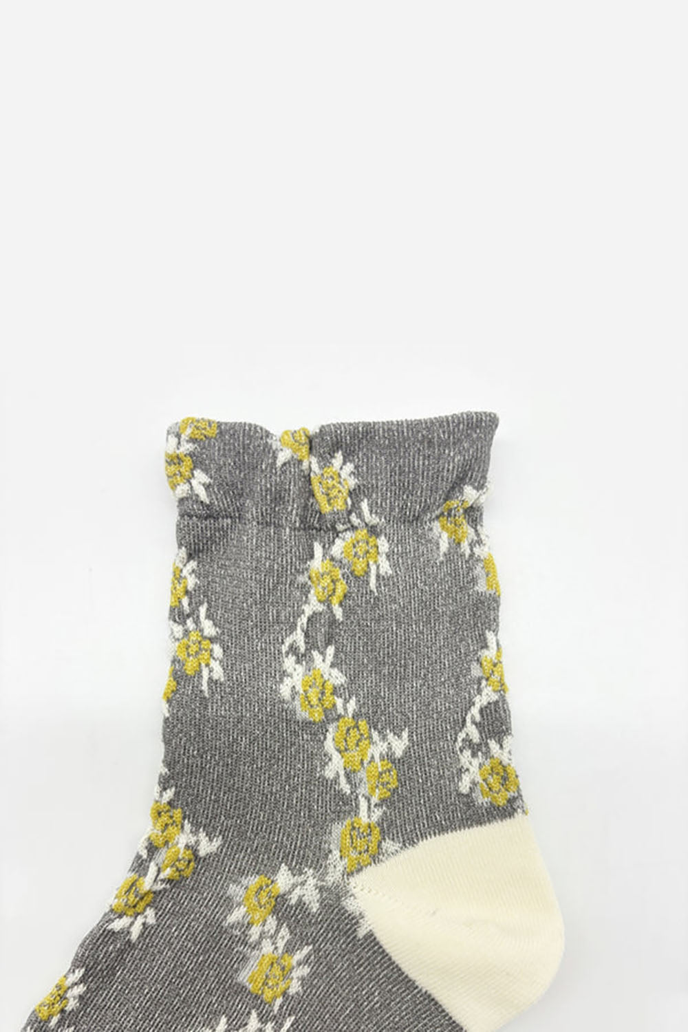 Paul & Joe chaussettes fleurs jaune gris 36-39
