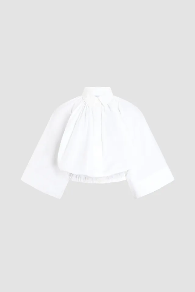 Patou BL061 Blouse Coton Bio Blanc Manches Courtes 34-44