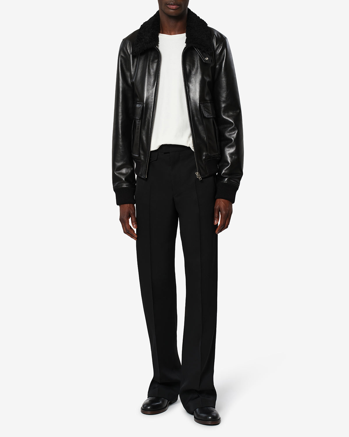 Isabel Marant Bowy veste cuir noir bomber agneau
