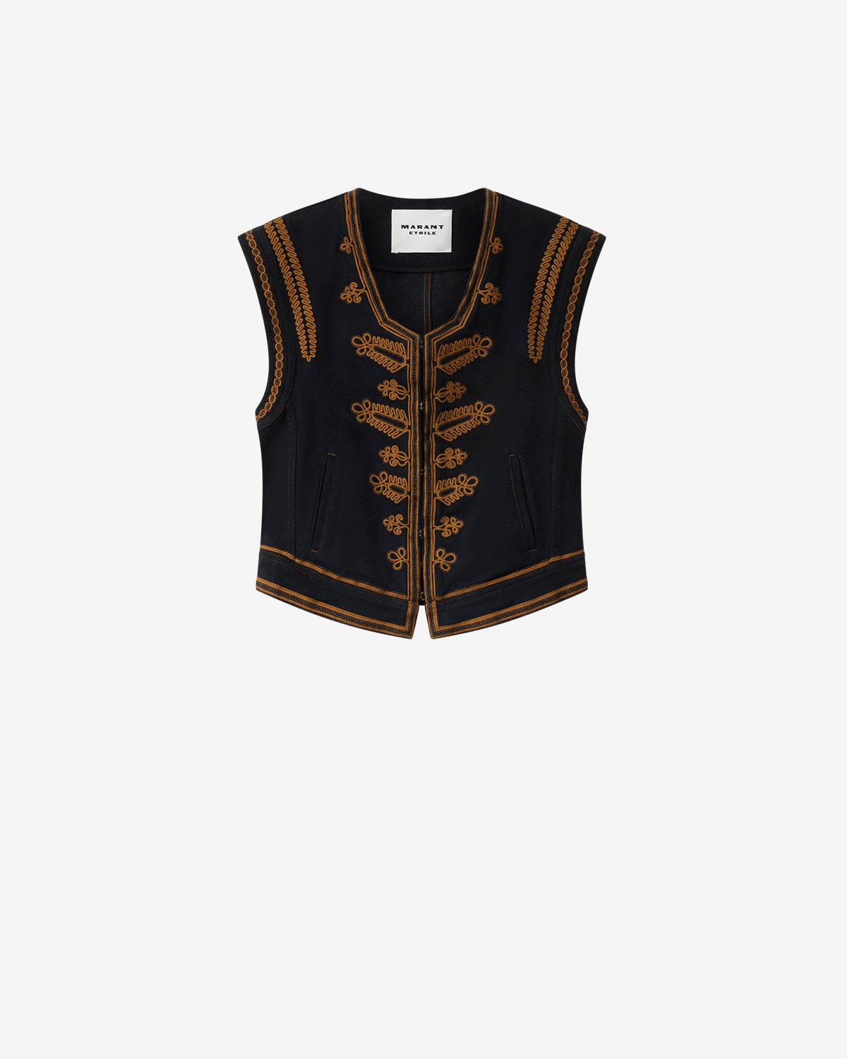 Isabel Marant Edmee gilet noir denim brodé