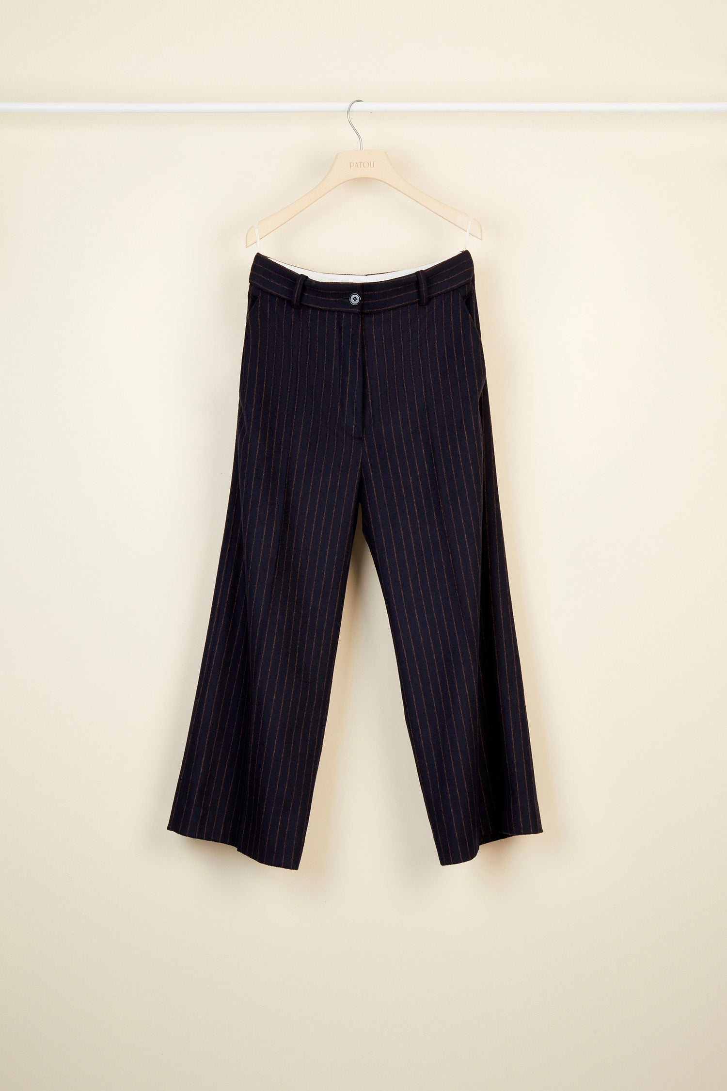 Patou Trousers TR0010004602N pantalon laine bleu rayé