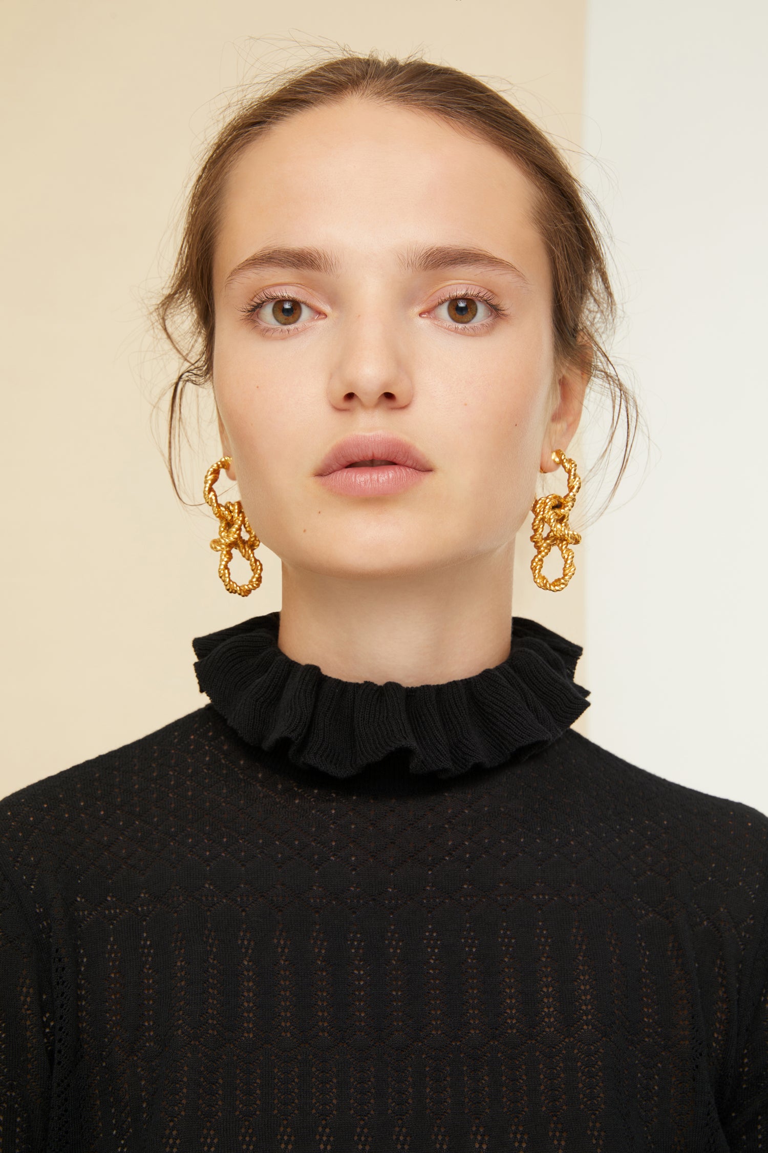 Patou JW082 boucles oreilles chaîne doré