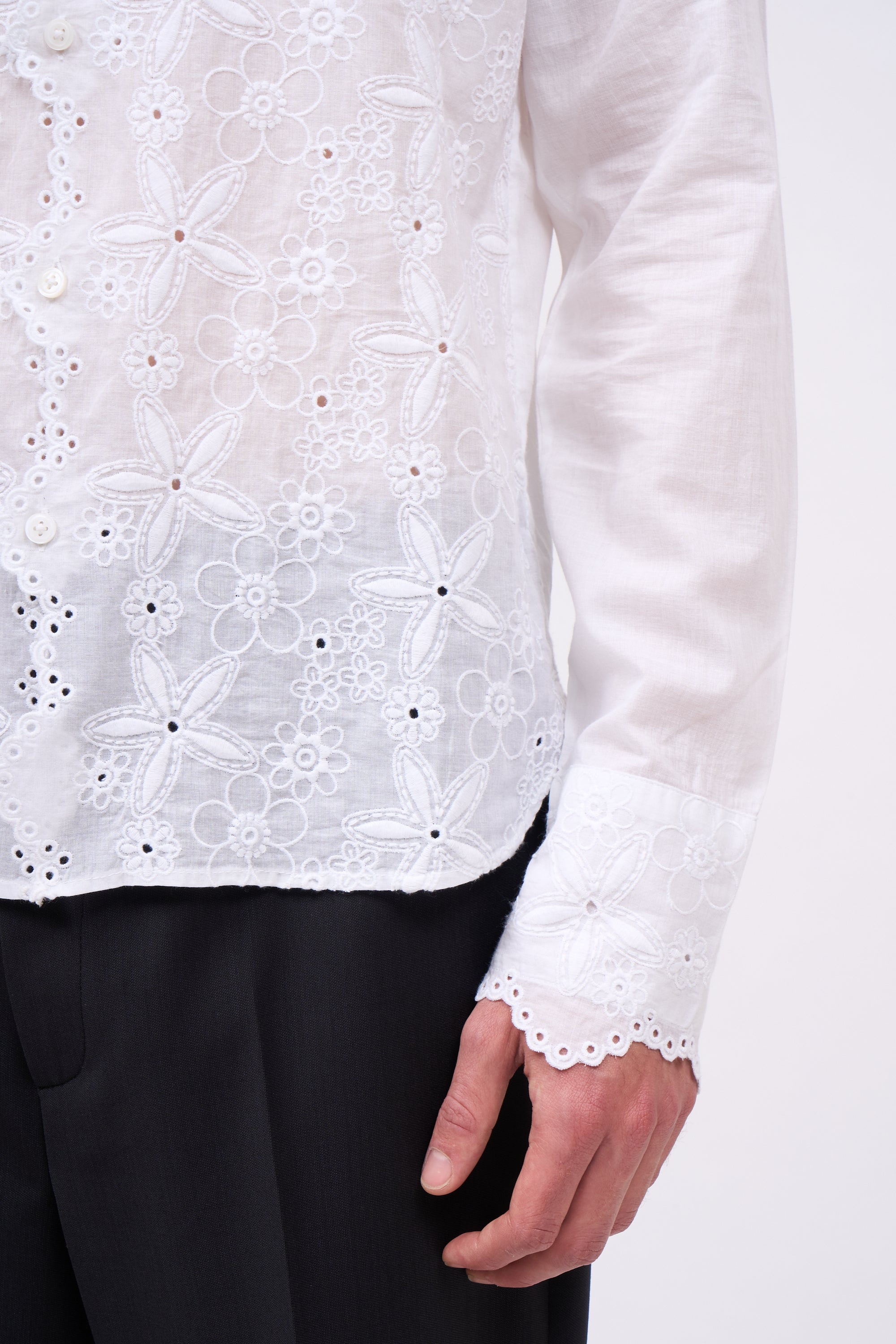 Paul & Joe Hauts chemise Stewart blanc voile coton brodée