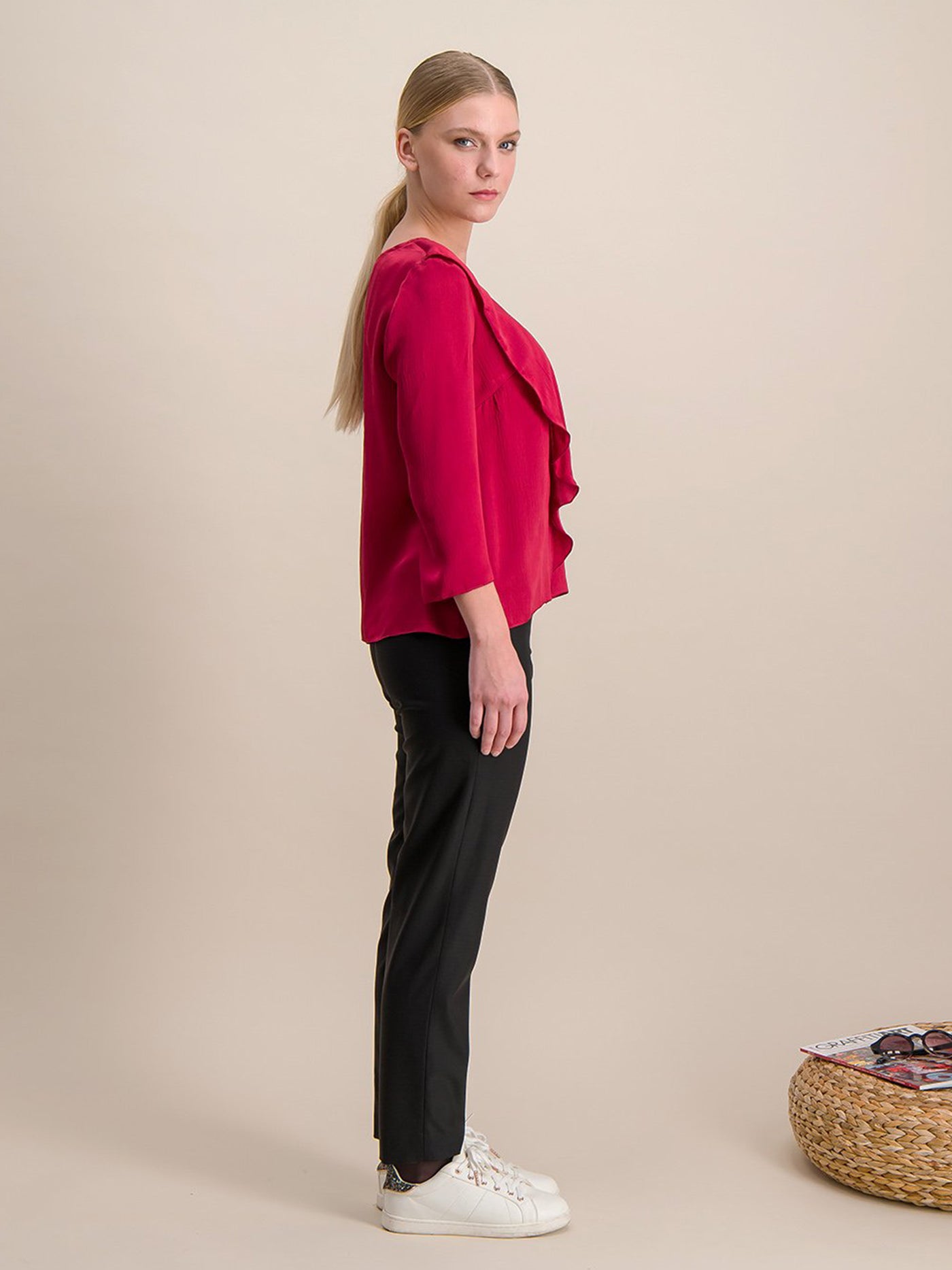 Anahide Saint André Evanescent chemise soie rose