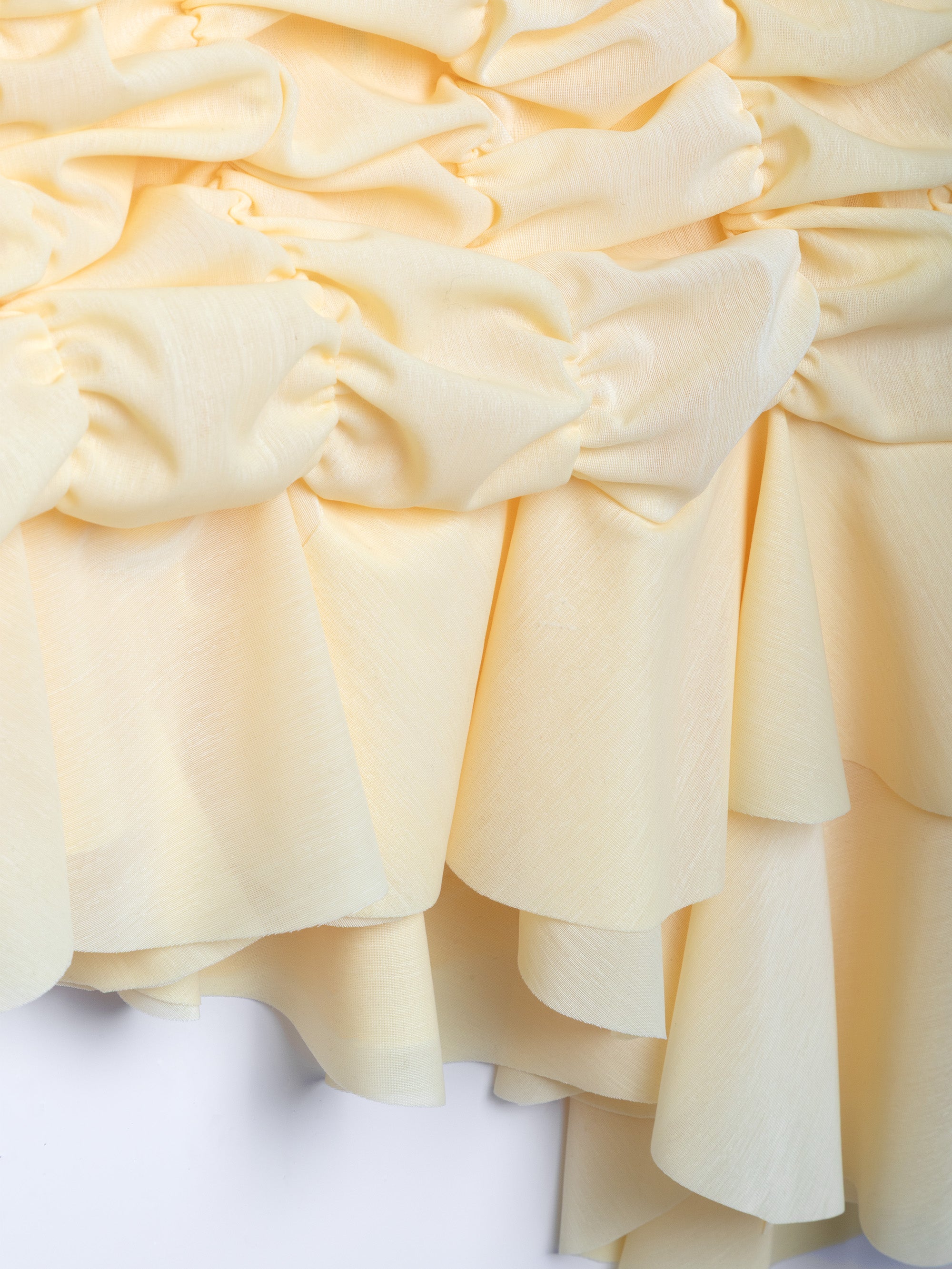 Ester Manas Mini Skirt jupe jaune beurre froncée 34/44