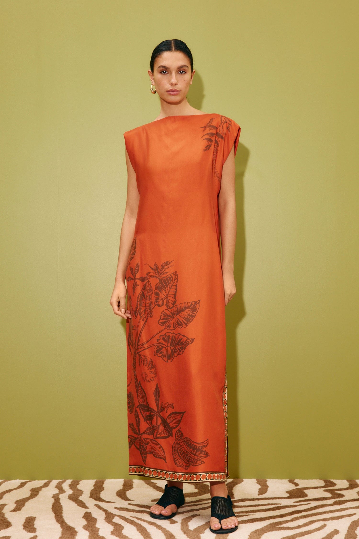 Alemäis Monkey Dance Silk Midi robe soie jungle