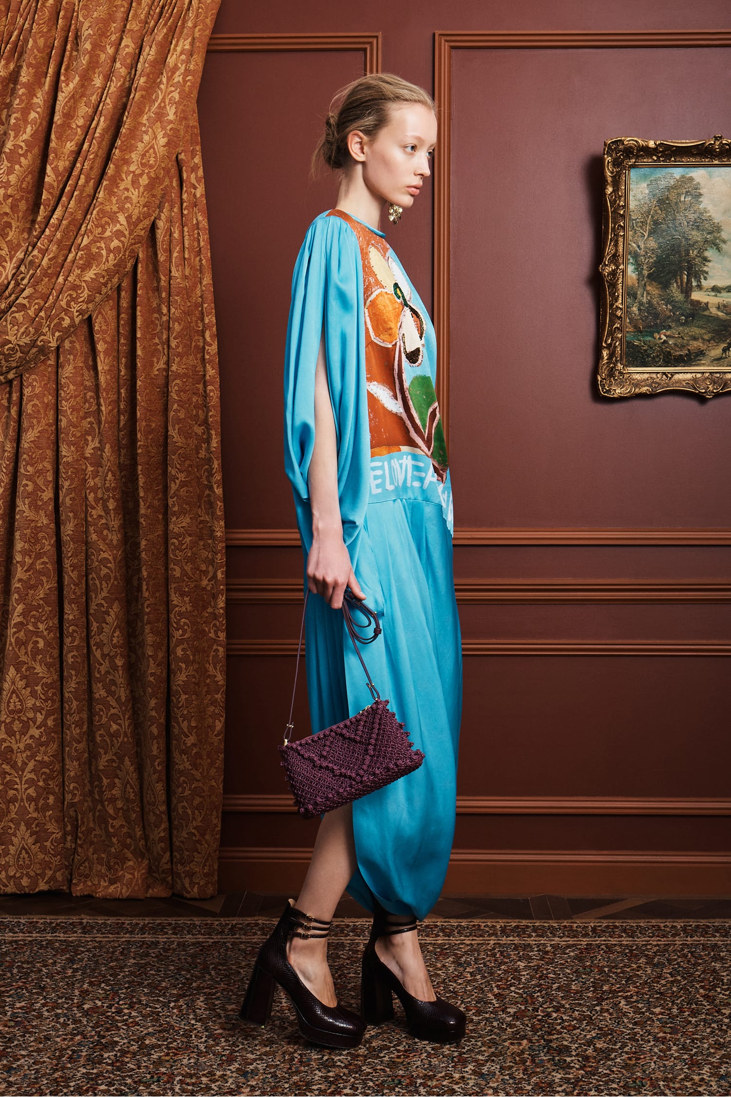 Alemäis Lenny Embellished robe longue soie perlée
