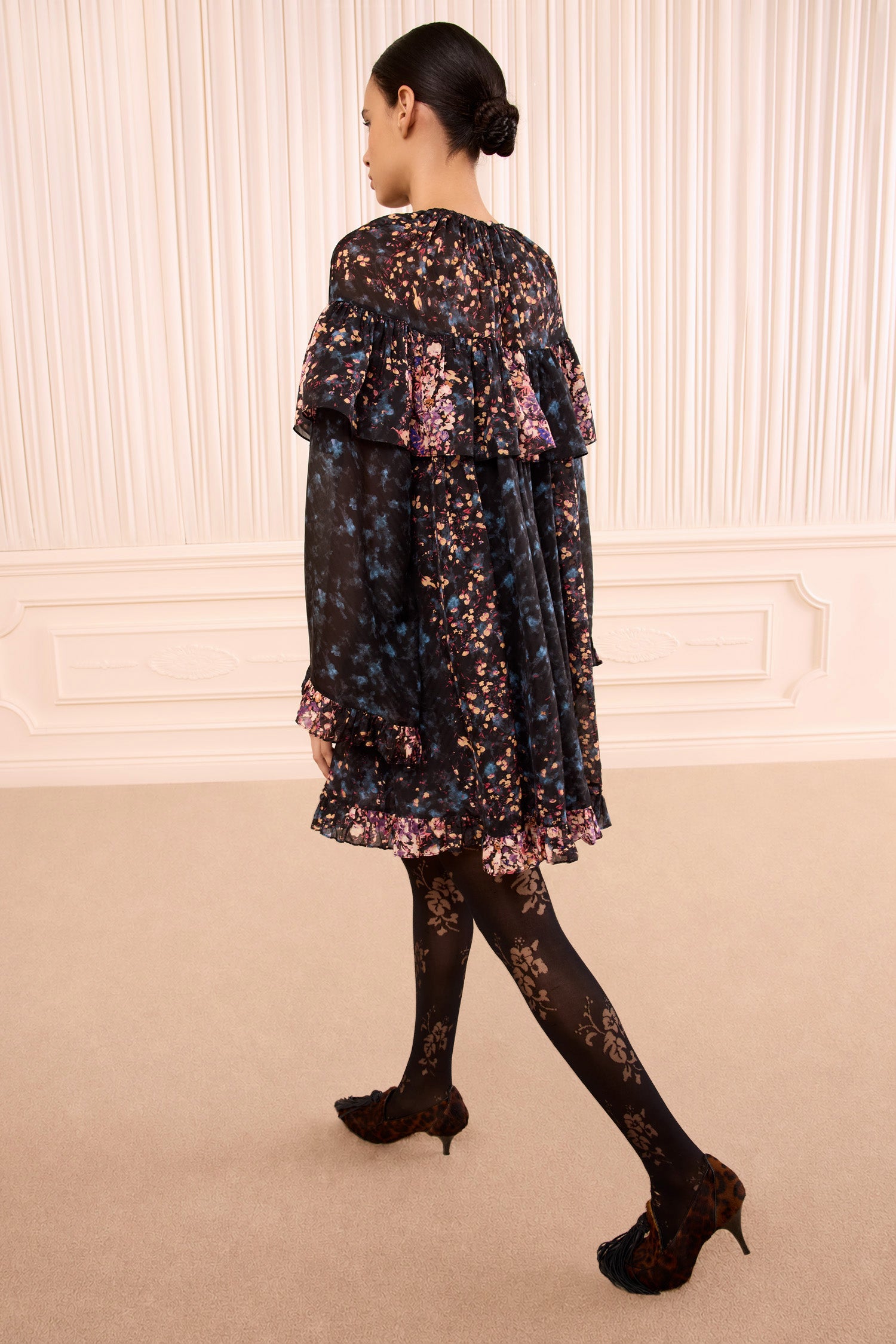 Ulla Johnson Lune FA260128 robe mini Eclipse soie jacquard