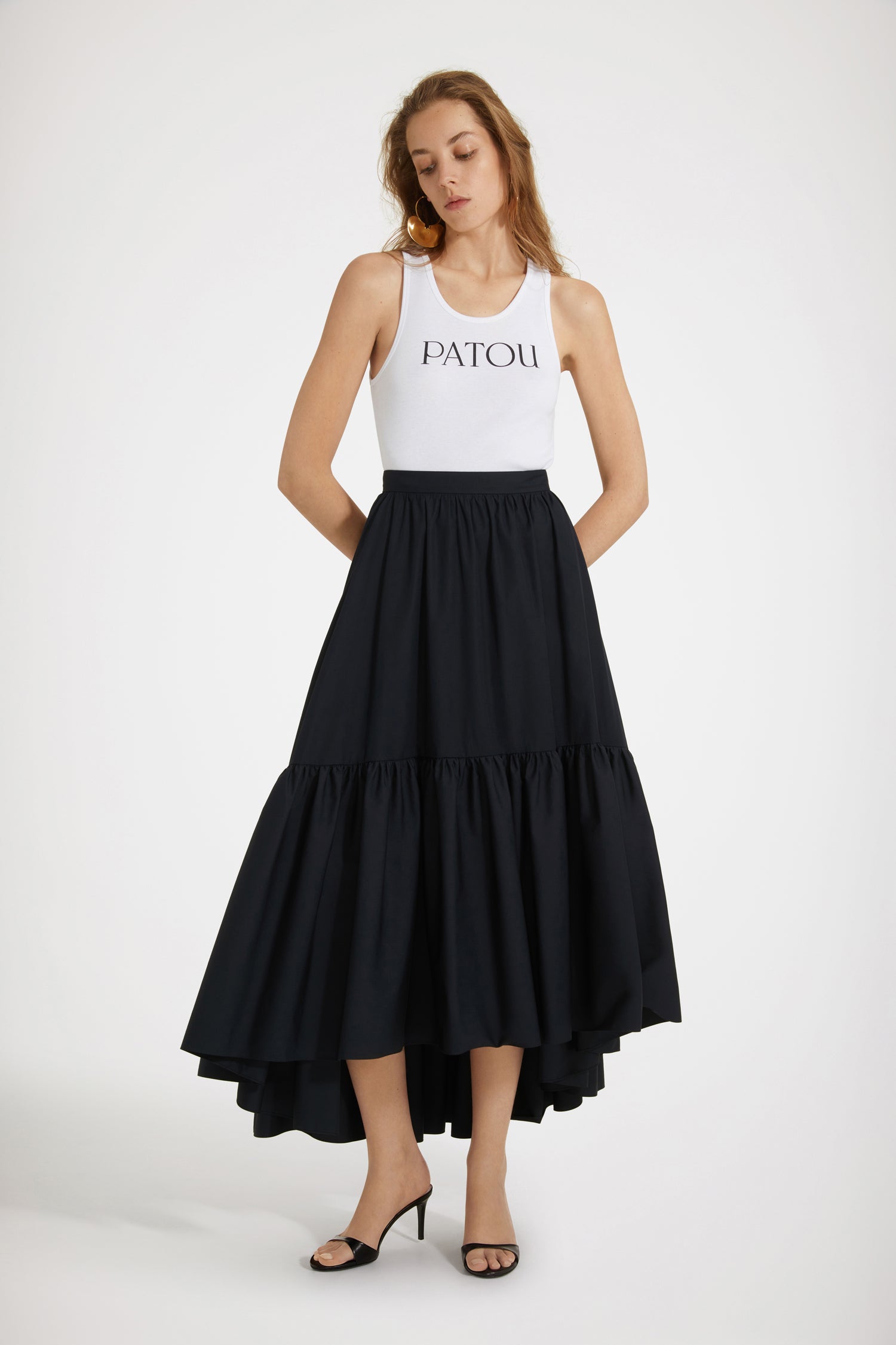 Patou P23SK038 jupe maxi coton bio noir 34-44
