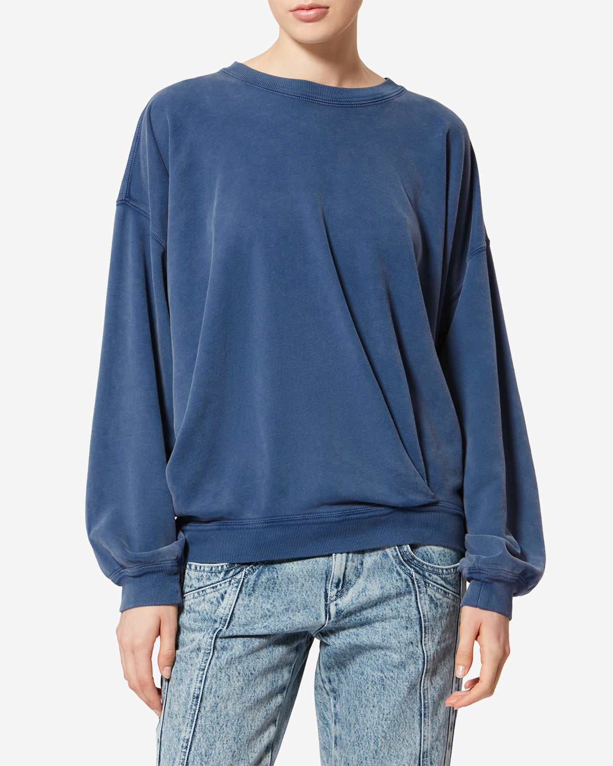 Isabel Marant Sauria sweatshirt bleu indigo coton délavé