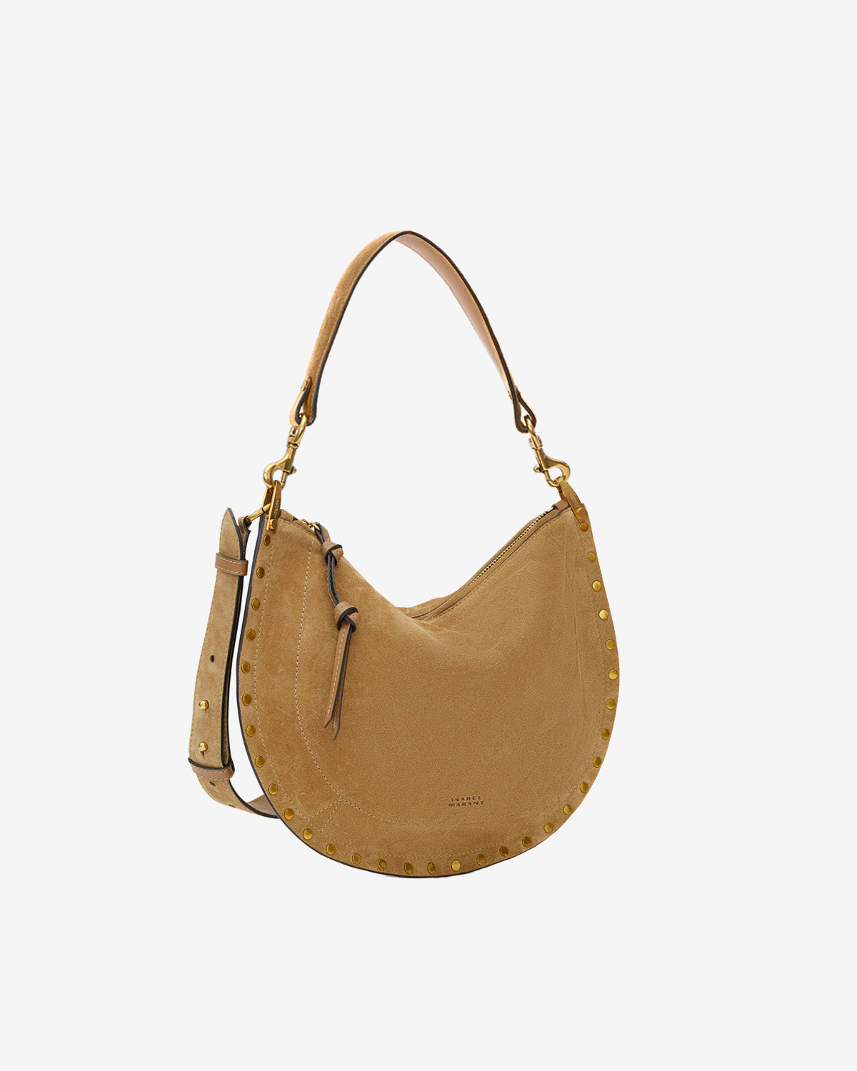 Isabel Marant Oskan Soft Zip sac cuir velours taupe