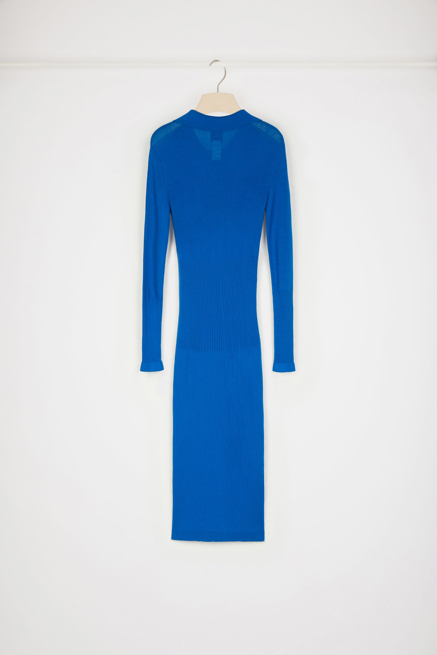 Patou P23KN0808051628B robe polo midi bleu Jewel coton bio