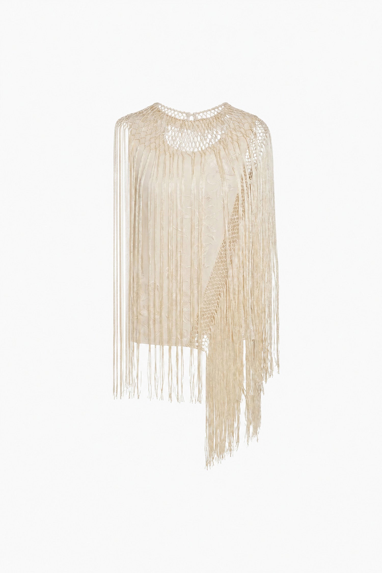 Ulla Johnson Willa top en soie crème à franges
