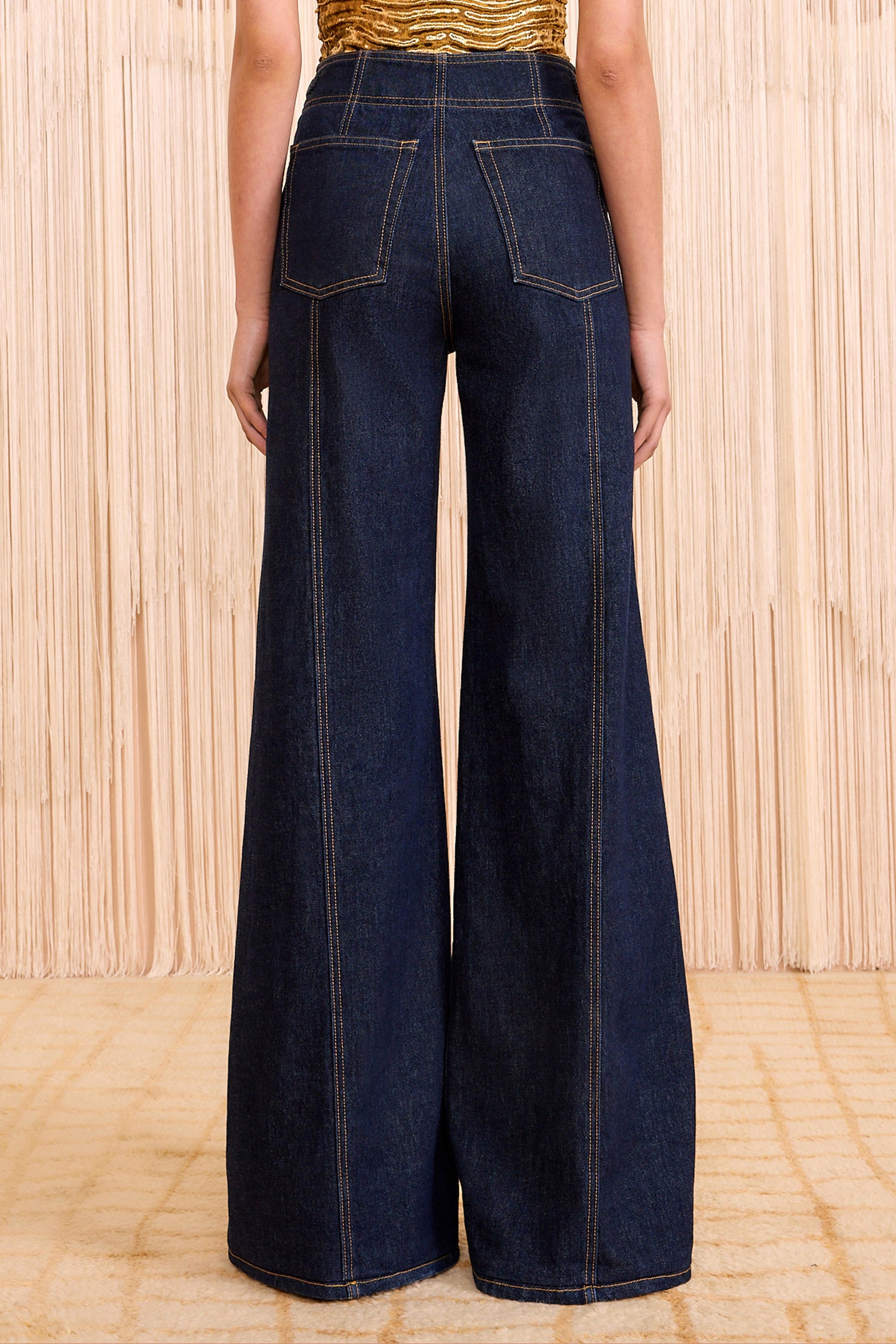 Ulla Johnson Delphine jean Tigris indigo taille haute flare