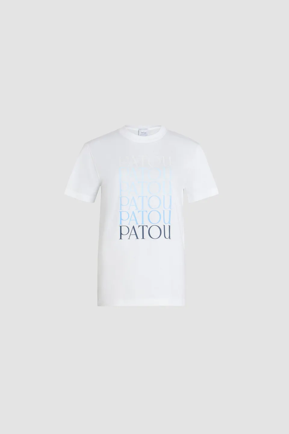 Patou JE112 t-shirt blanc coton bio logos dégradé