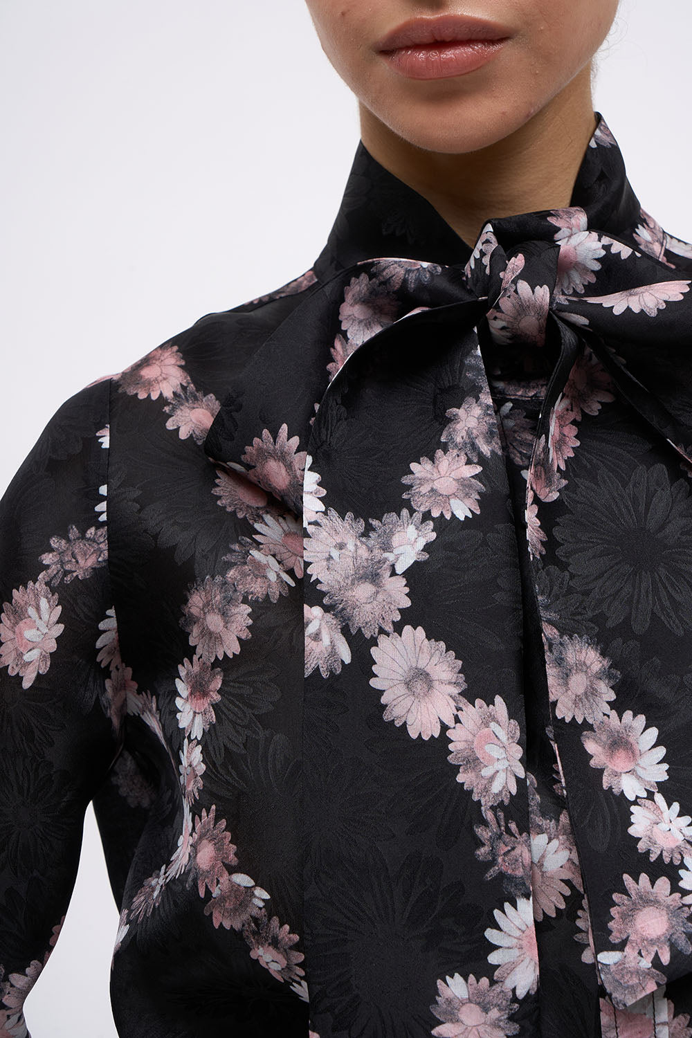 Paul & Joe Soline chemise organza soie noire imprimée
