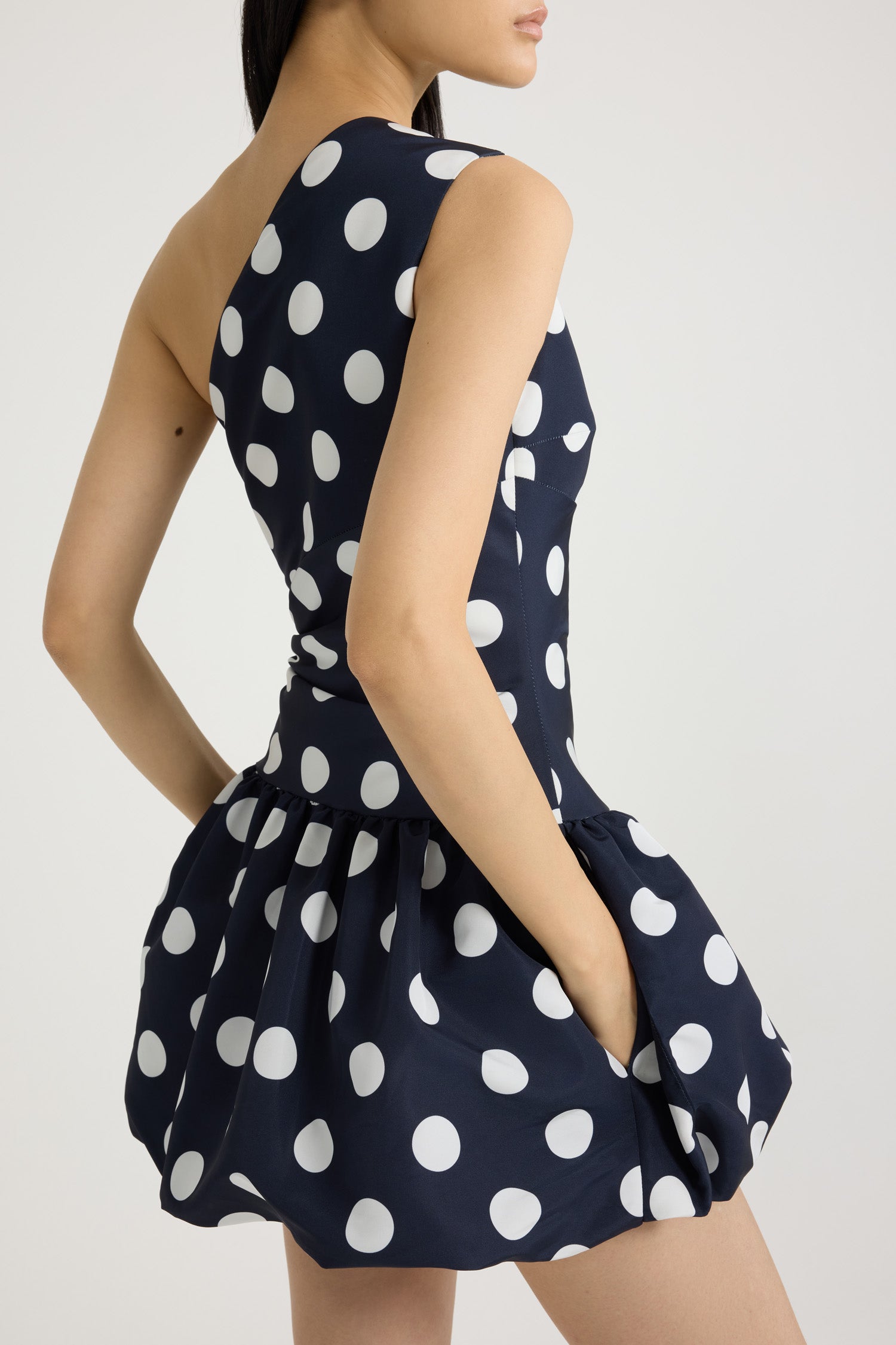 Patou DR171 robe faille Navy Polka Dots mini