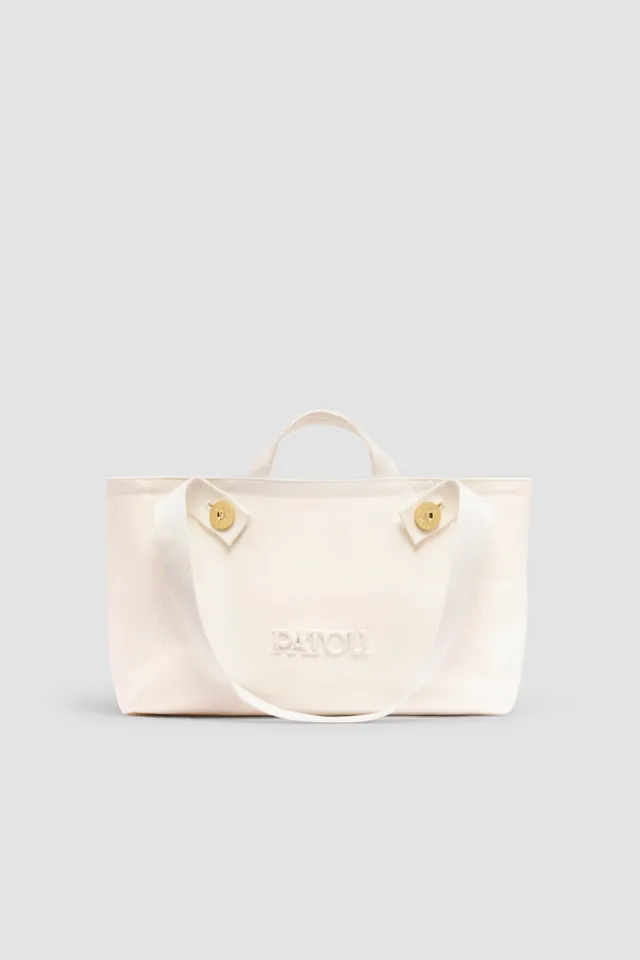 Patou AC089 tote blanc toile coton logo brodé grand