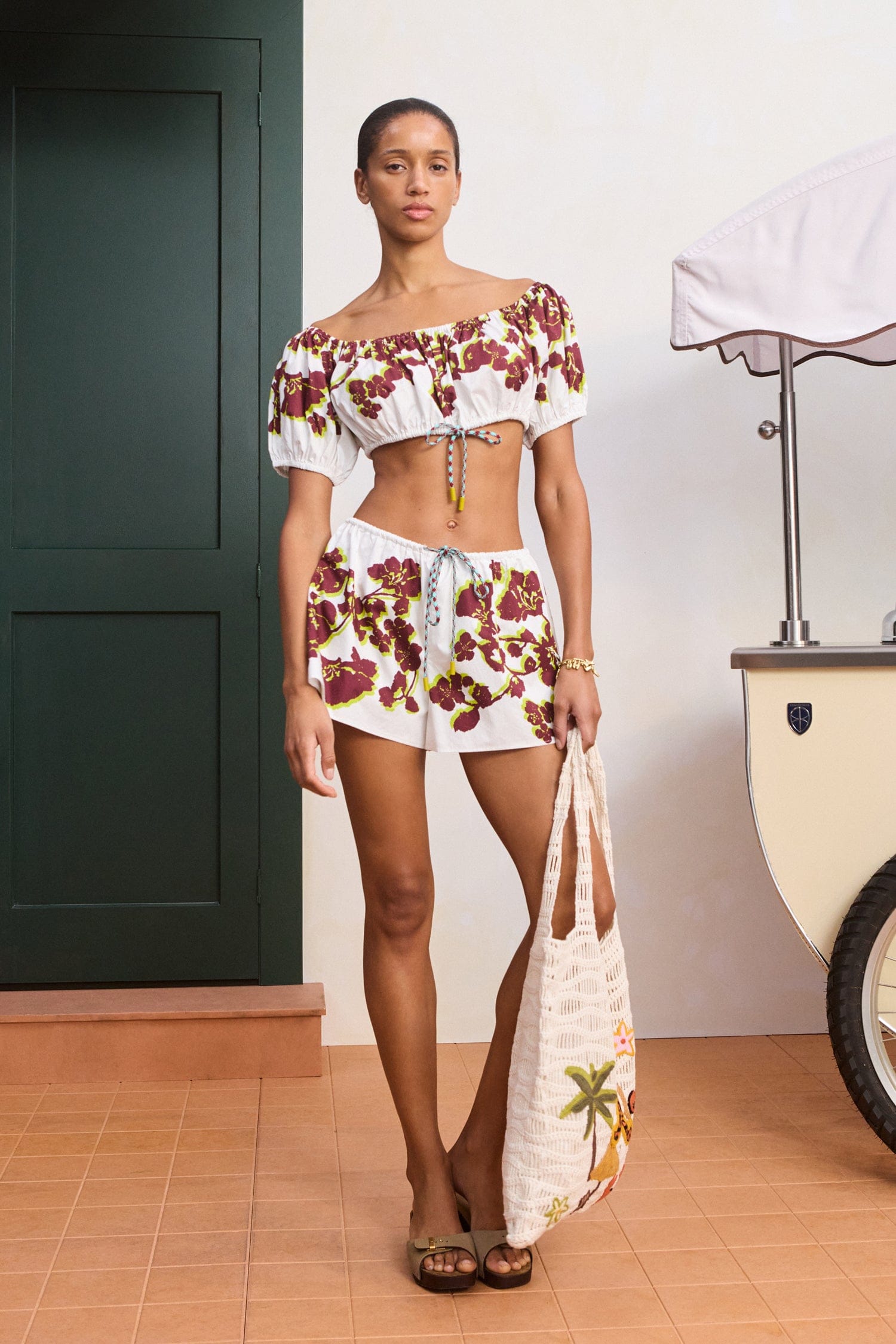 Alemäis Haze short mini coton bio cordon floral