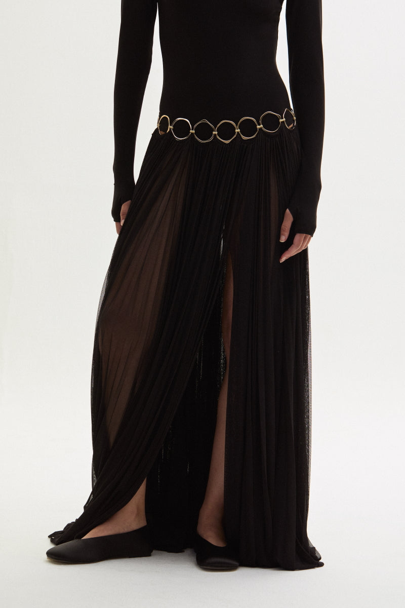 ATU Body Couture Skirts jupe tulle plissée chaîne taille S/M
