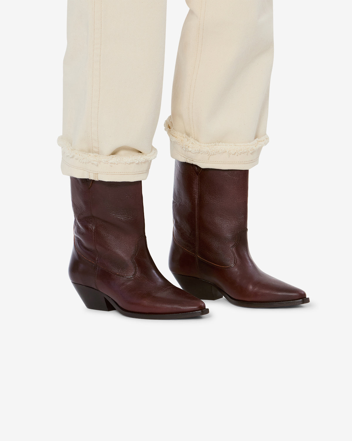 Isabel Marant Duerto Bottes Cuir Acajou talon 4 cm
